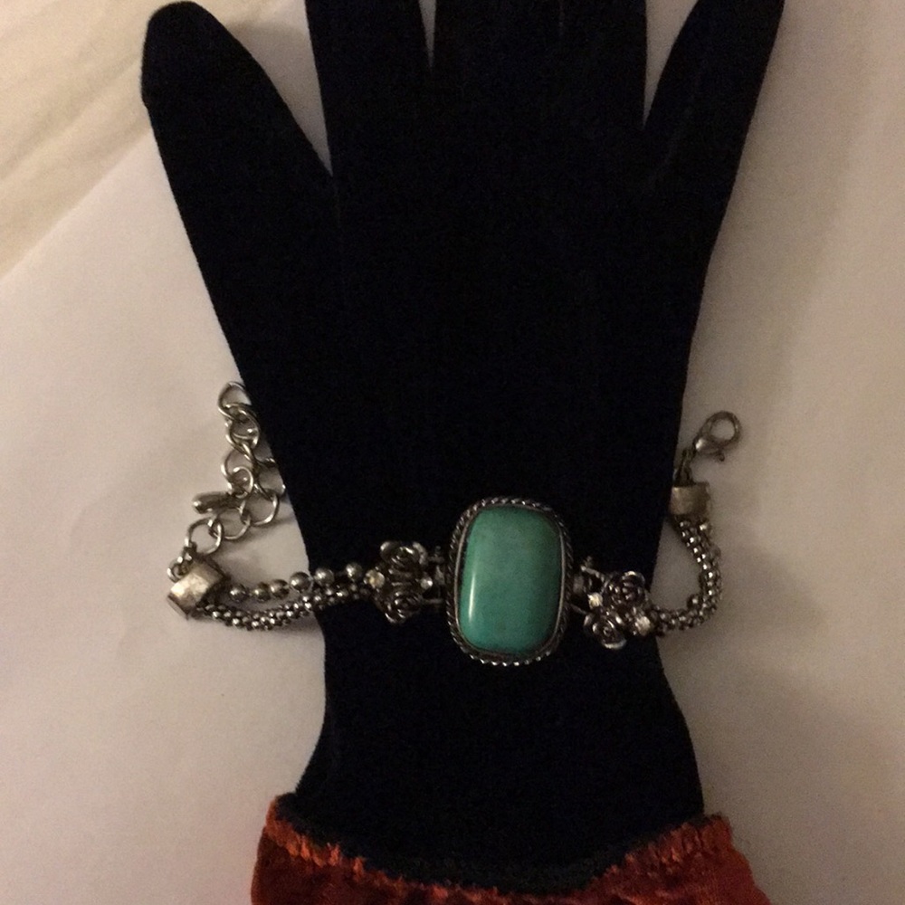 Faux turquoise chain bracelet fun inexpensive cute